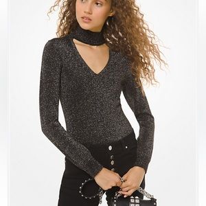 Michael Kors Black With Gold Vneck Sweater’s.  Zip Back Detail brand new